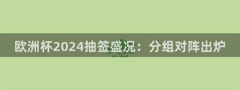 欧洲杯在哪个网站购买|欧洲杯2024抽签盛况：分组对阵出炉